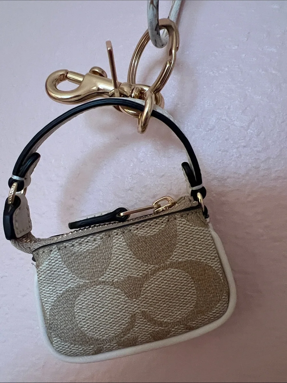 Coach Mini Nolita Bag Charm Keychain in Signature Canvas CG761-IMDQC